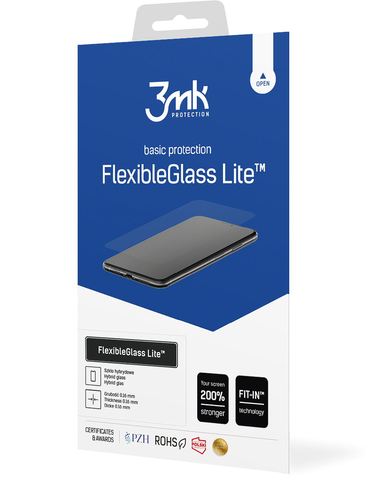 Védőfólia 3MK FlexibleGlass Lite Apple iPhone 17e / 16e / 14 / 13 Pro készülékekhez, Rugalmas Üveg, Teljes Ragasztás