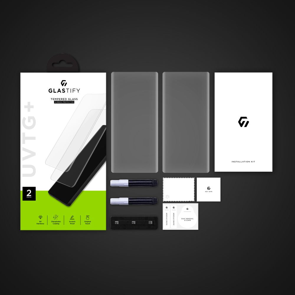GLASTIFY UVTG+ képernyővédő fólia Samsung Galaxy S23 Ultra S918-hoz, Edzett üveg, UV ragasztó, 2 darabos készlet