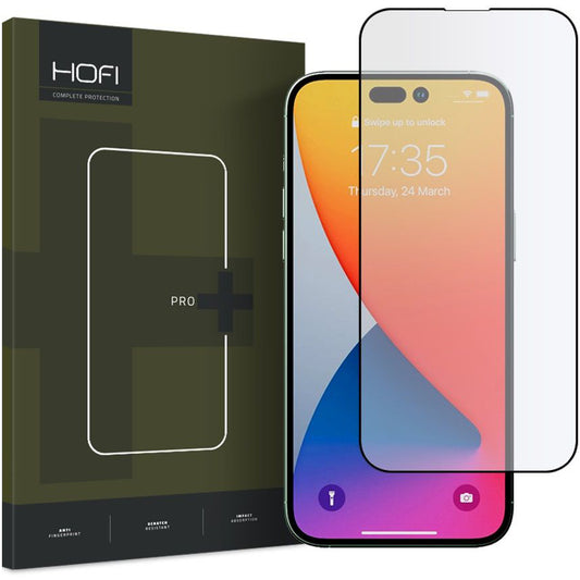 HOFI képernyővédő Apple iPhone 14 Pro Max készülékhez, edzett üveg, teljes ragasztás, fekete