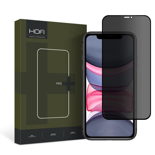 HOFI PRO+ adatvédelmi képernyővédő Apple iPhone 11 / XR készülékhez, árnyékolt üveg, teljes ragasztás