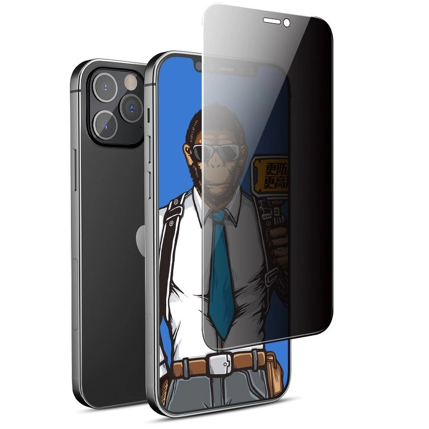 Privacy Blueo képernyővédő fólia Apple iPhone 17e / 16e / 14 / 13 Pro készülékekhez, Edzett üveg, Teljes ragasztás, 5D