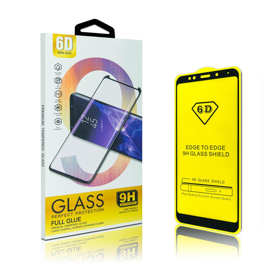 OEM képernyővédő Huawei P30 lite New Edition / P30 lite, üveg védett, teljes ragasztás, 6D, Fekete