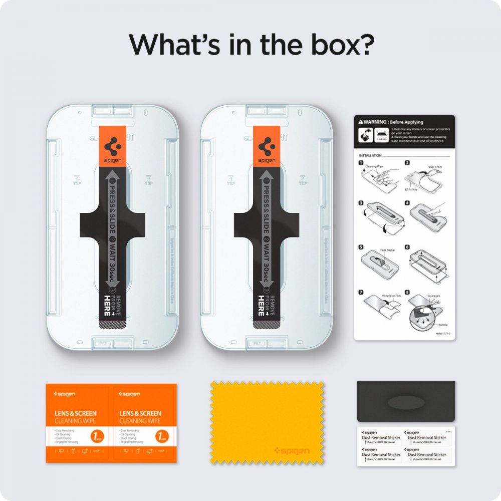 Privacy képernyővédő fólia Spigen GlastR EZ FIT Apple iPhone 14 Plus / 13 Pro Max készülékhez, Edzett üveg, Teljes ragasztás, 2 darabos készlet