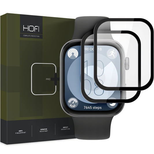 HOFI Hybrid PRO+ védőburkolat Huawei Watch Fit 3 készülékhez, 2 darabos készlet, műanyag, fekete