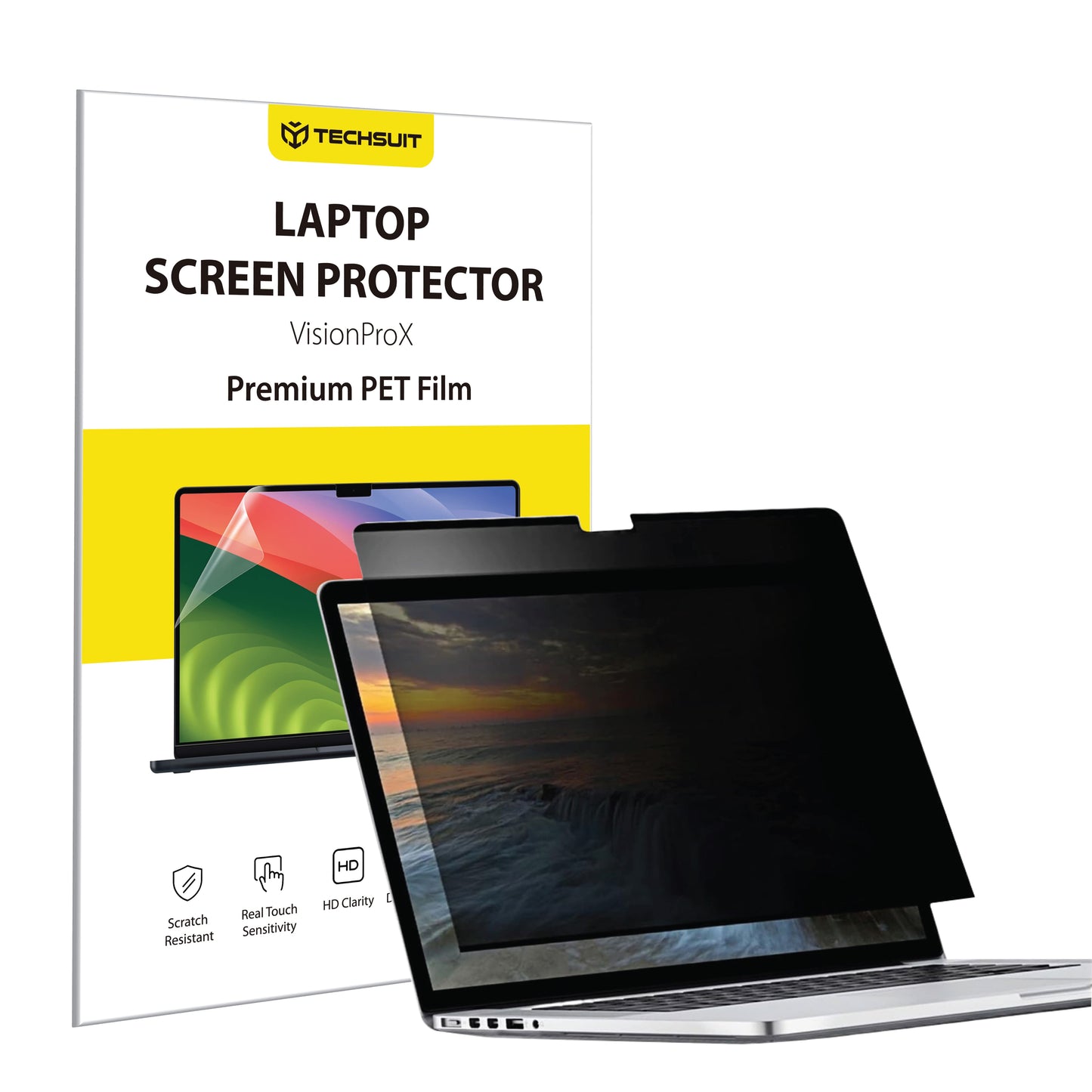 Techsuit VisionProX Magnetic Privacy Screen Protector Film for Apple MacBook Pro 14inch (2026) / (2025) / (2024) / (2023), Plastic