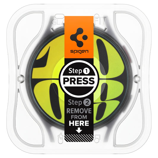 Spigen GlastR EZ FIT védőfólia Samsung Galaxy Watch7 / Watch6 / Watch5 / Watch4 44mm sorozathoz, 2 darabos készlet, Edzett üveg AGL08493