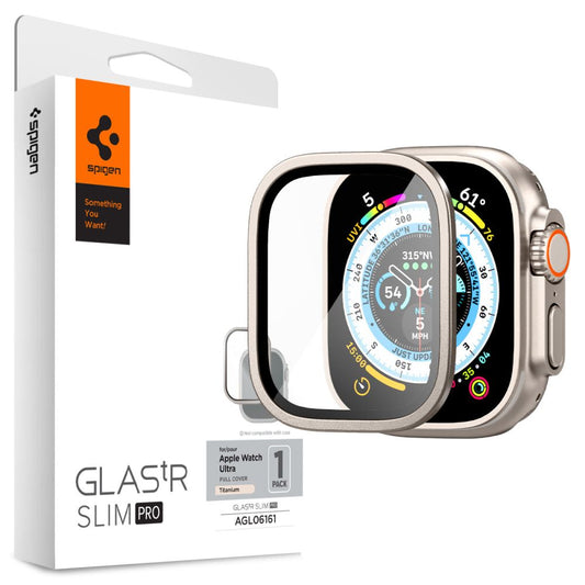 Spigen GLAStR Slim Pro Titanium Apple Watch Ultra Series, védőfólia, üveg, védett AGL06161