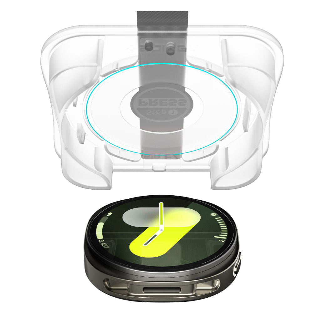 Spigen GlastR EZ FIT Protection Film for Samsung Galaxy Watch8 44mm, Set of 2 pieces, Tempered Glass AGL09874