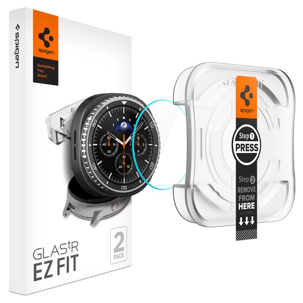 Spigen GlastR EZ FIT védőfólia Samsung Galaxy Watch8 Classic készülékhez, 2 darabos készlet, Edzett üveg AGL09877