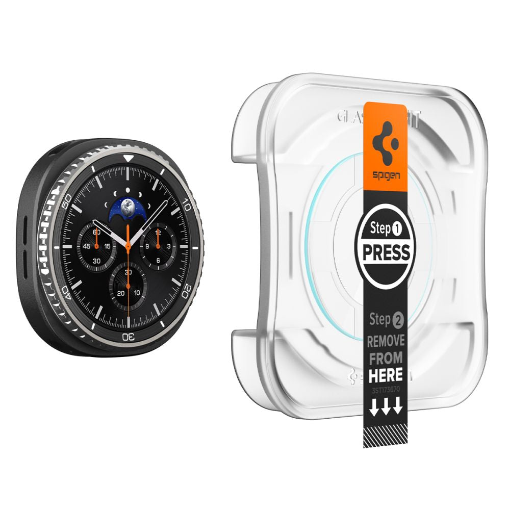 Spigen GlastR EZ FIT védőfólia Samsung Galaxy Watch8 Classic készülékhez, 2 darabos készlet, Edzett üveg AGL09877