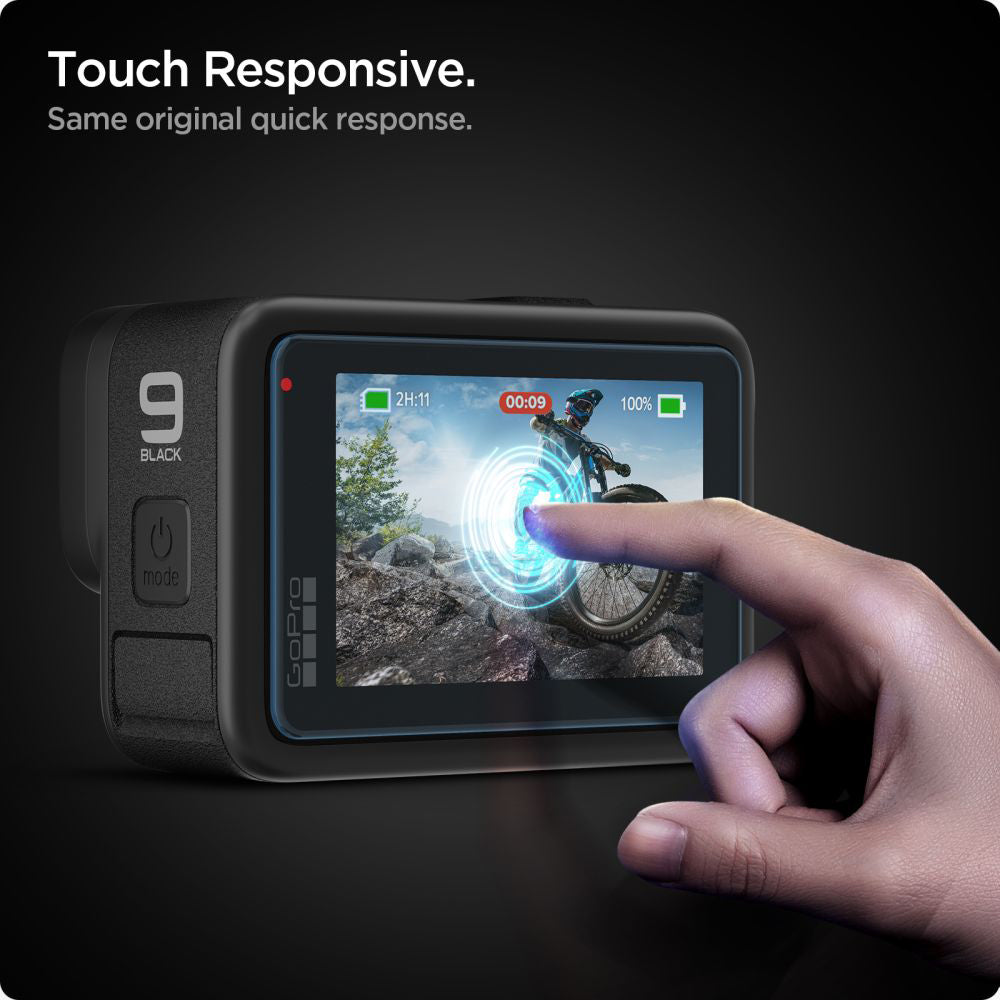 Spigen GlastR Slim képernyő- és lencsevédő fólia GoPro Hero 12 / 9 / 10 / 11 készülékekhez, Edzett üveg, 6 darabos készlet AGL03045