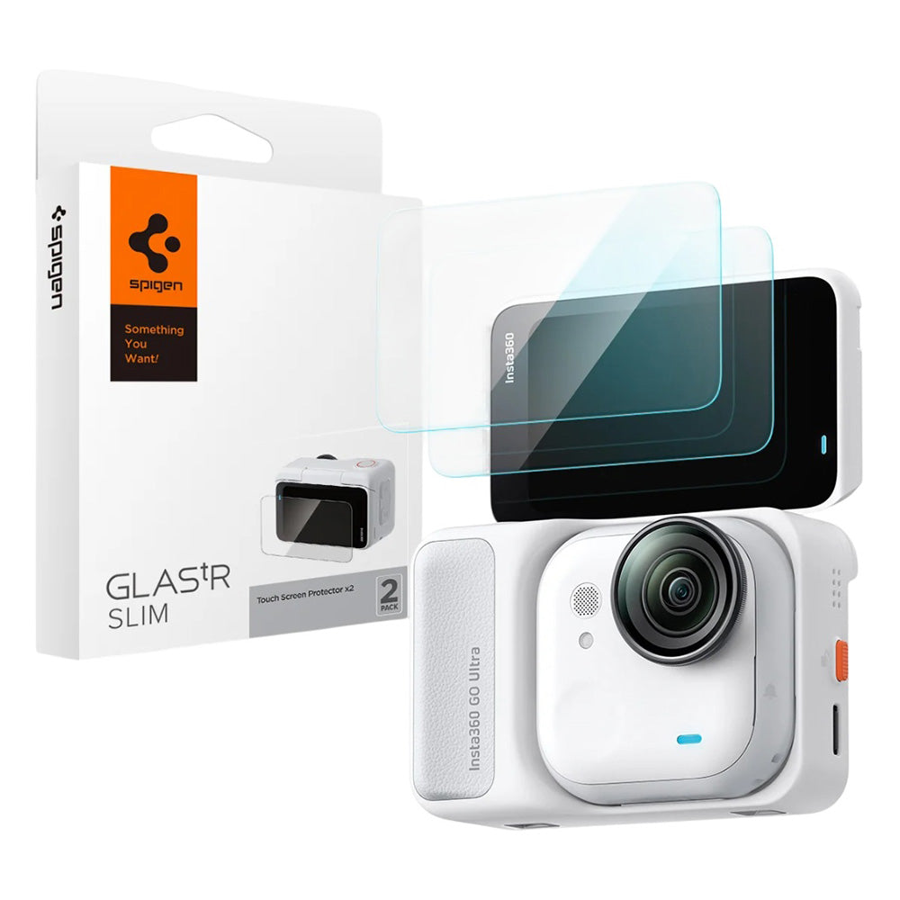Spigen GlastR Slim Screen Protector for Insta360 Go Ultra, Tempered Glass, Set of 2 Pieces AGL11171
