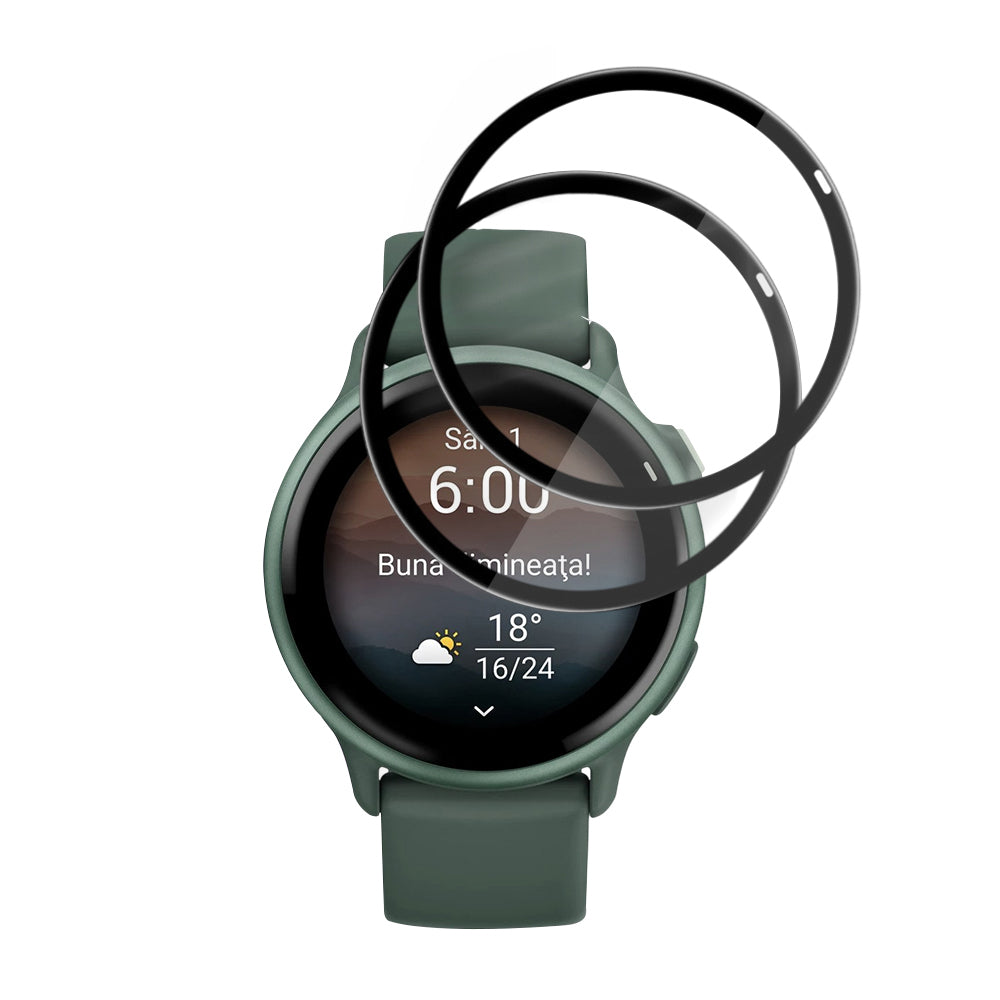Techsuit Nano Flex védőfólia Garmin vivoactive 6-hoz, 2 darabos készlet, Műanyag, Fekete