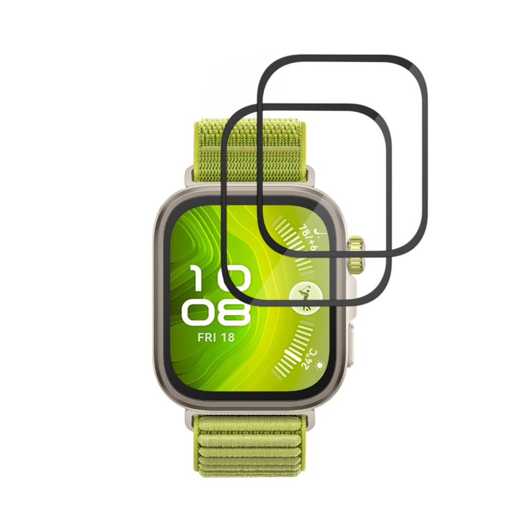 Techsuit Nano Flex védőfólia Huawei Watch Fit 4 Pro-hoz, 2 darabos készlet, Műanyag, Fekete