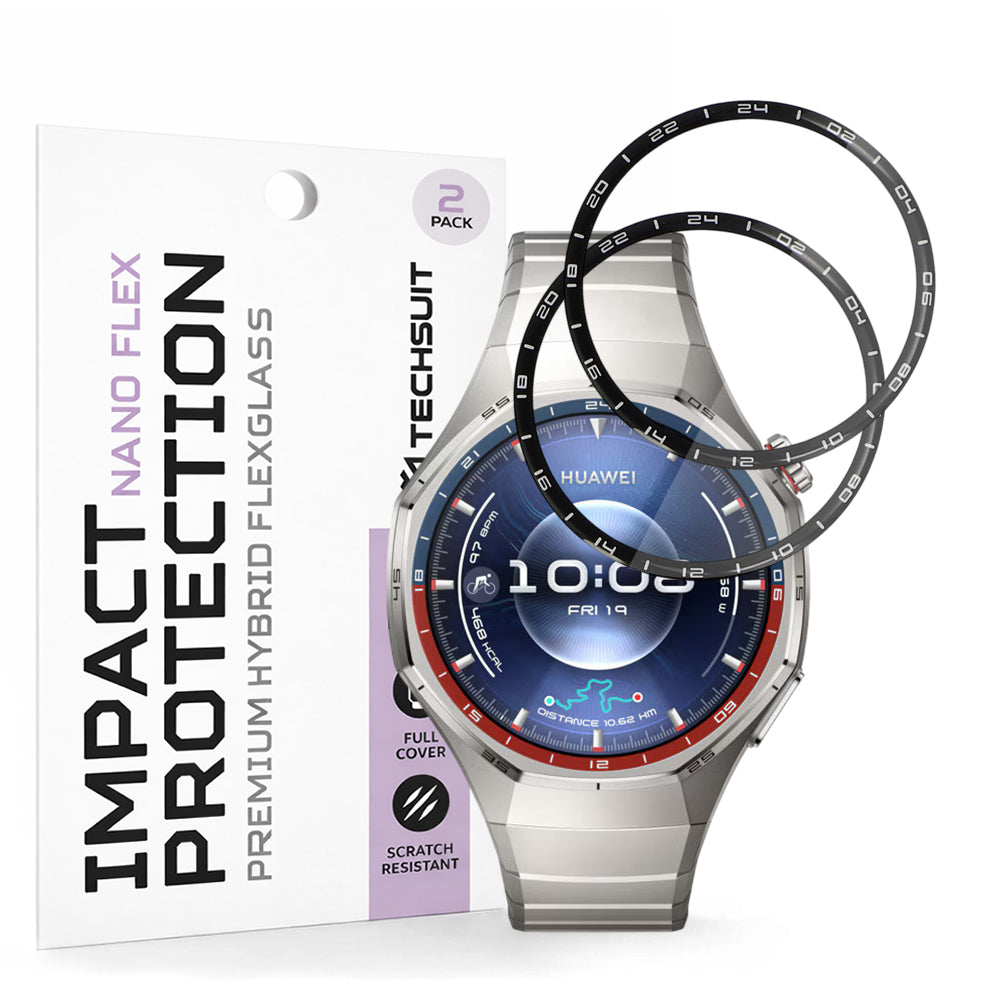 Techsuit Nano Flex védőfólia Huawei Watch GT 6 Pro-hoz, 2 darabos készlet, Műanyag, Fekete