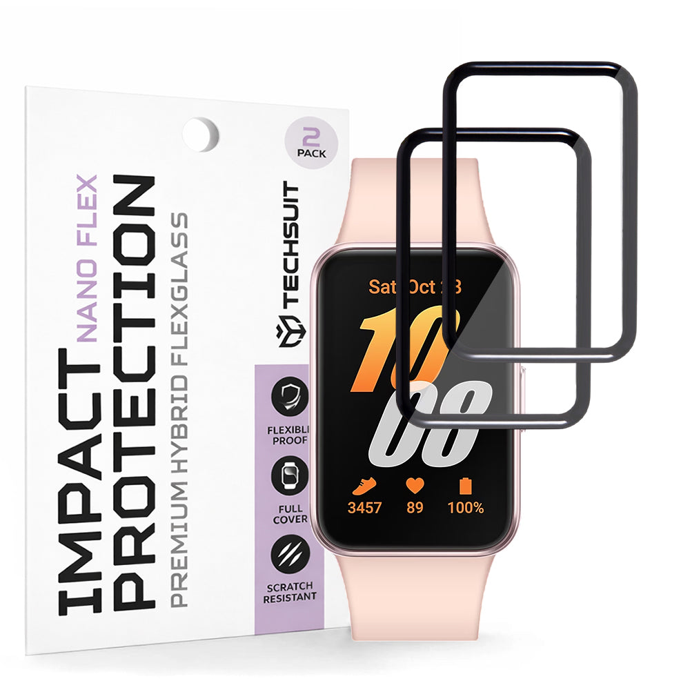 Techsuit Nano Flex védőfólia Samsung Galaxy Fit3 R39M-hez, 2 darabos készlet, műanyag, fekete