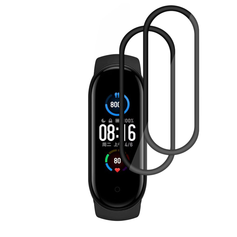 Techsuit Nano Flex védőfólia Xiaomi Smart Band 6 / 5-höz, 2 darabos készlet, Műanyag, Fekete