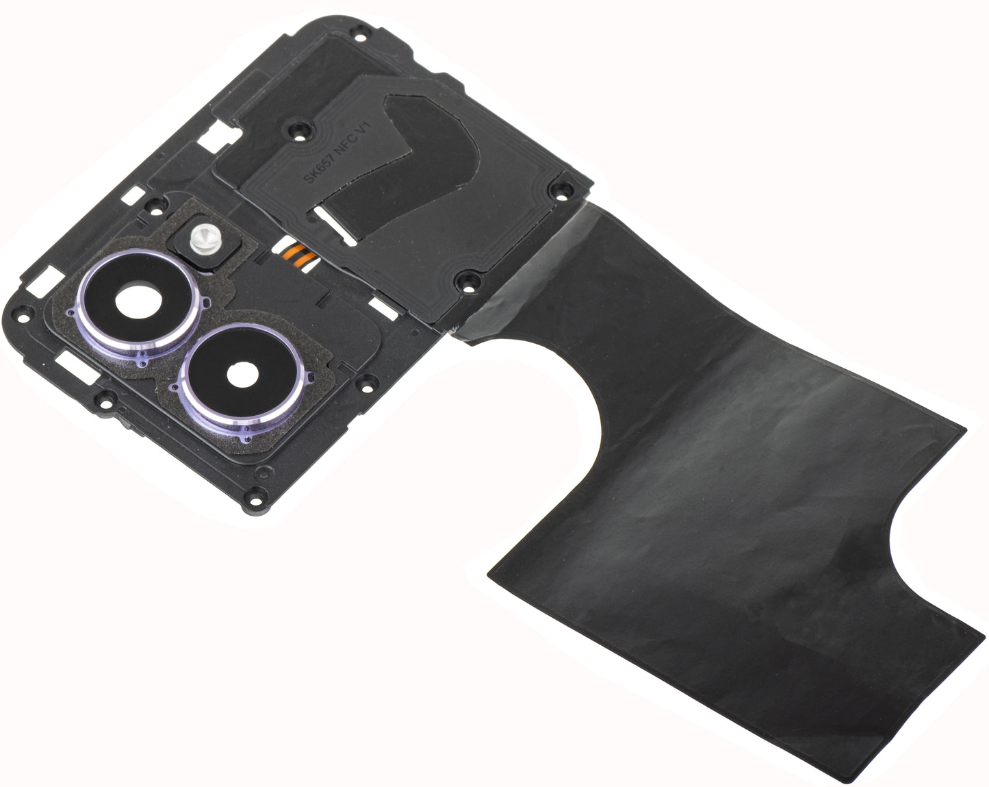 Hátsó Kameraüveg - Vaku - Belső Keret - NFC Antenna HMD Pulse Pro, Kerettel, Lila (Twilight Purple), Service Pack 286954416