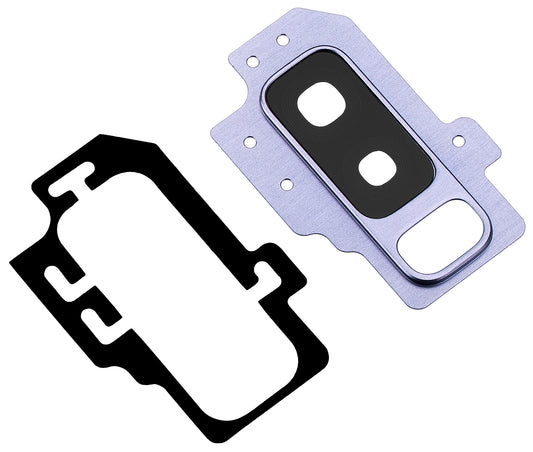 Hátsó kamera üveg Samsung Galaxy S9+ G965, kerettel, kék