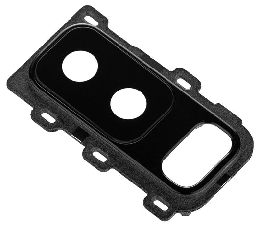 Hátsó kameraüveg Samsung Galaxy A6 Plus (2018) A605, kerettel, fekete