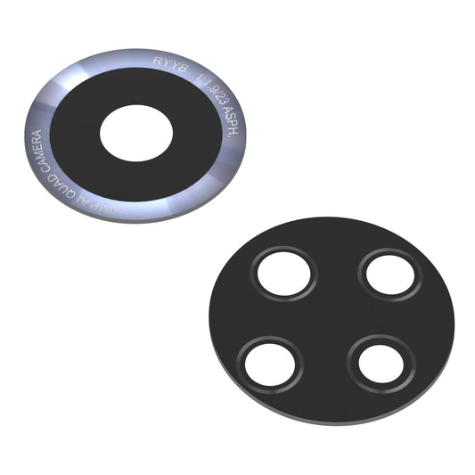 Hátsó kamera üveg Huawei nova 9, Széles + Ultra széles + Makró + Mélység, Fekete