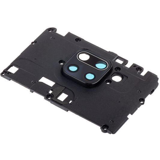 Hátsó kamera üveg Xiaomi Redmi Note 9, kerettel, fekete