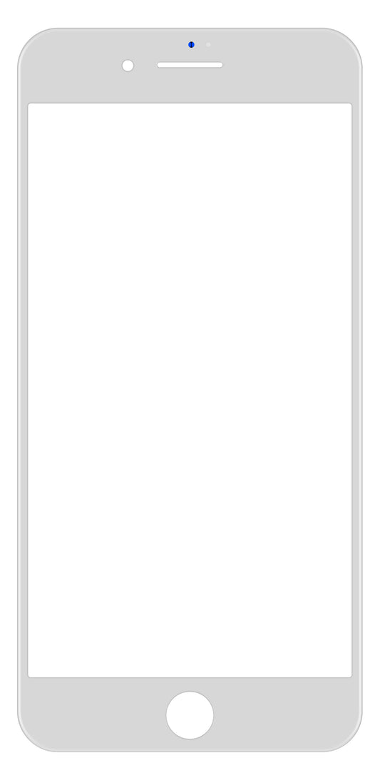 Apple iPhone 8 Plus kijelzőüveg OCA kerettel és ragasztóval, fehér