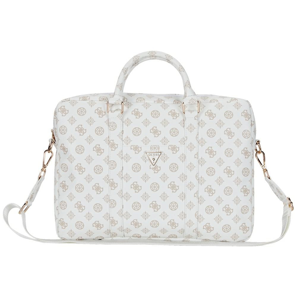 Guess Peony Triangle Logo laptop táska 16 hüvelyk, Fehér
