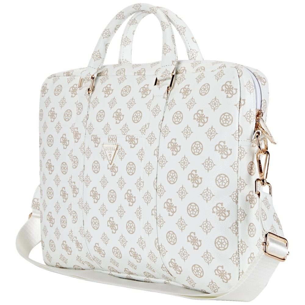 Guess Peony Triangle Logo laptop táska 16 hüvelyk, Fehér