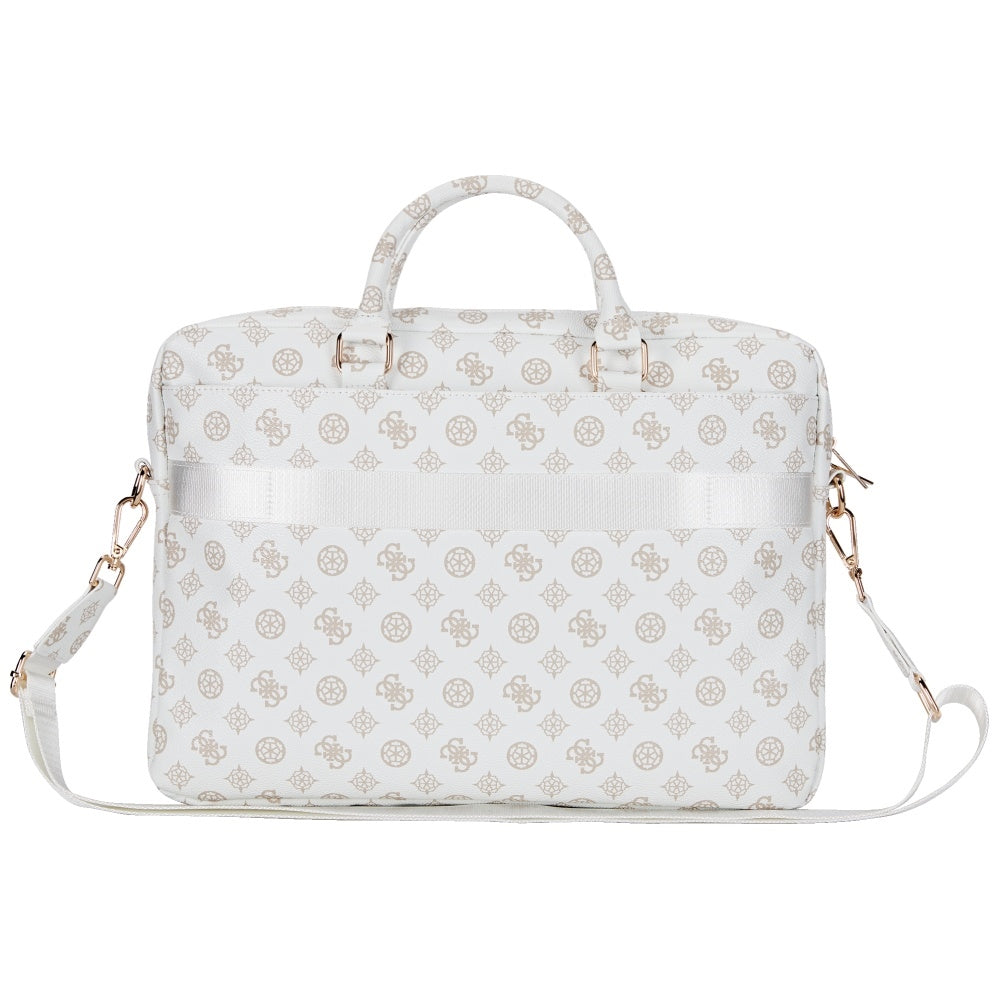Guess Peony Triangle Logo laptop táska 16 hüvelyk, Fehér