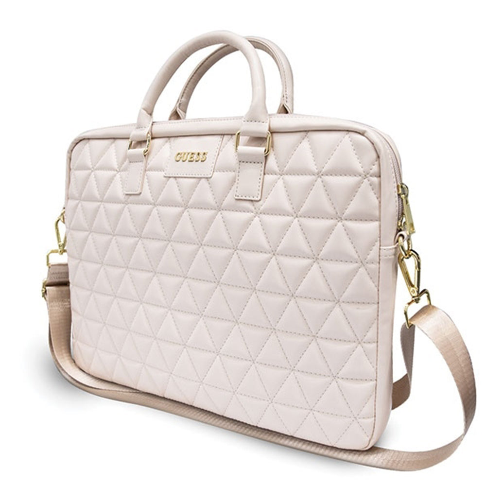 Guess Quilted táska 15 hüvelykes laptopokhoz, Rózsaszín