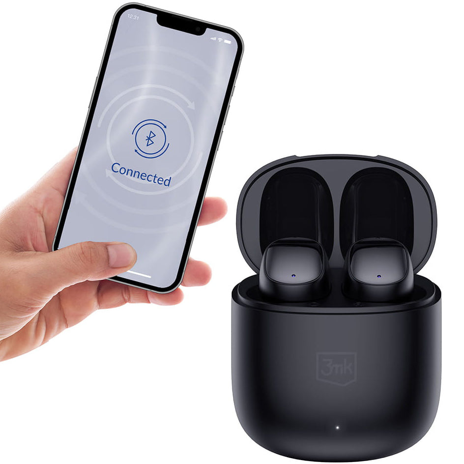 Handsfree Bluetooth 3MK FlowBuds, TWS, Fekete