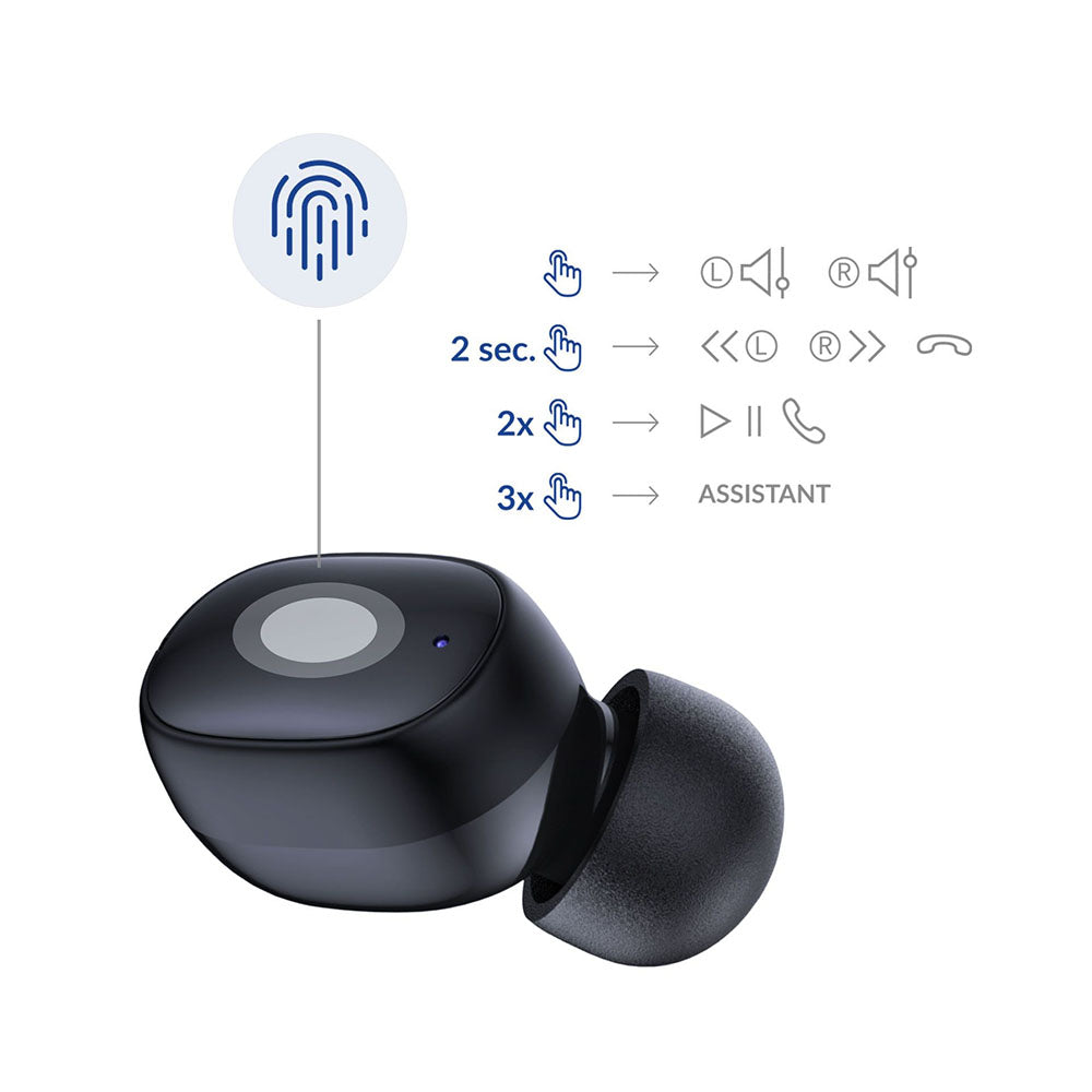 Handsfree Bluetooth 3MK FlowBuds, TWS, Fekete