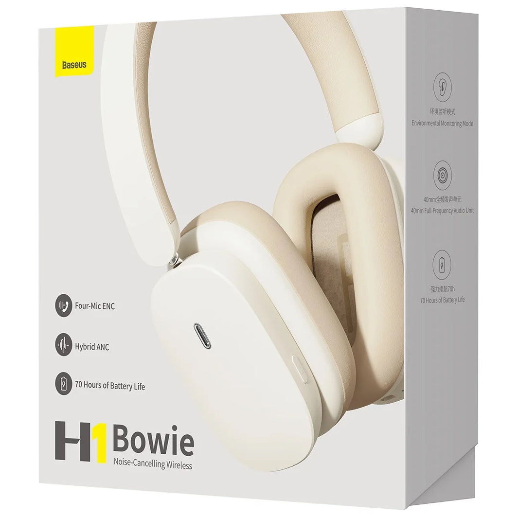 Baseus Bowie H1 Bluetooth kihangosító, A2DP, ANC, krém NGTW230202