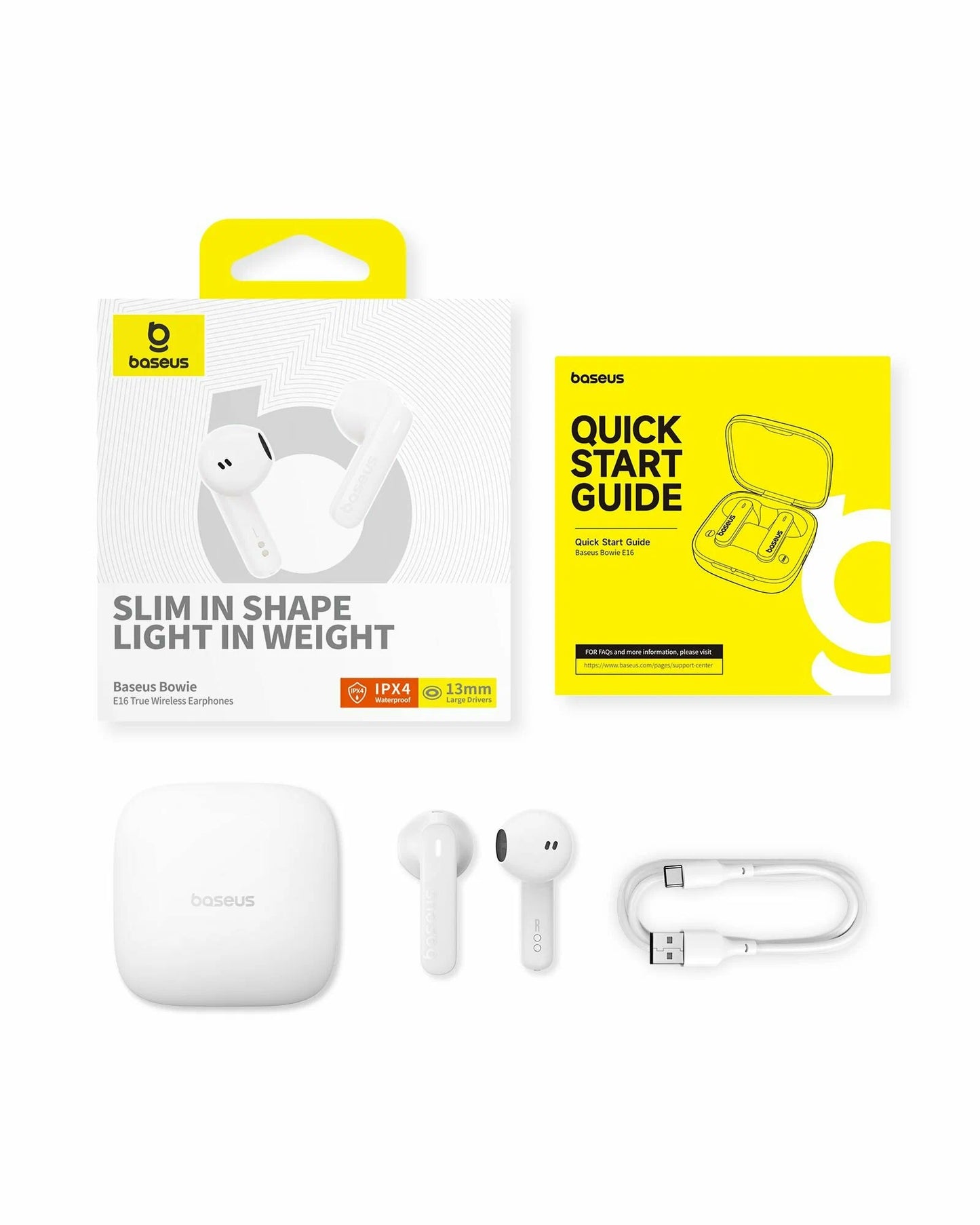 Kihangosító Bluetooth Bluetooth Bluetooth Baseus Bowie E16, TWS, fehér A00061900223-00