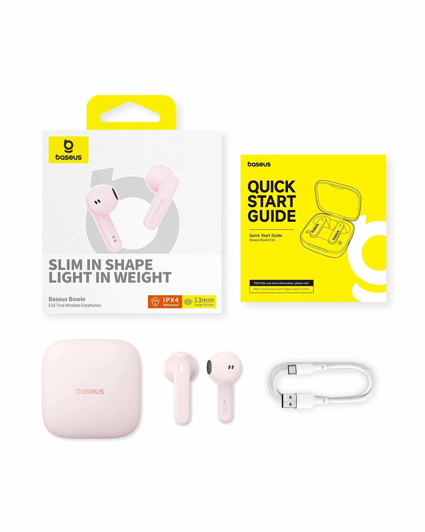 Handsfree Bluetooth Baseus Bowie E16, TWS, Rózsaszín A00061900413-01