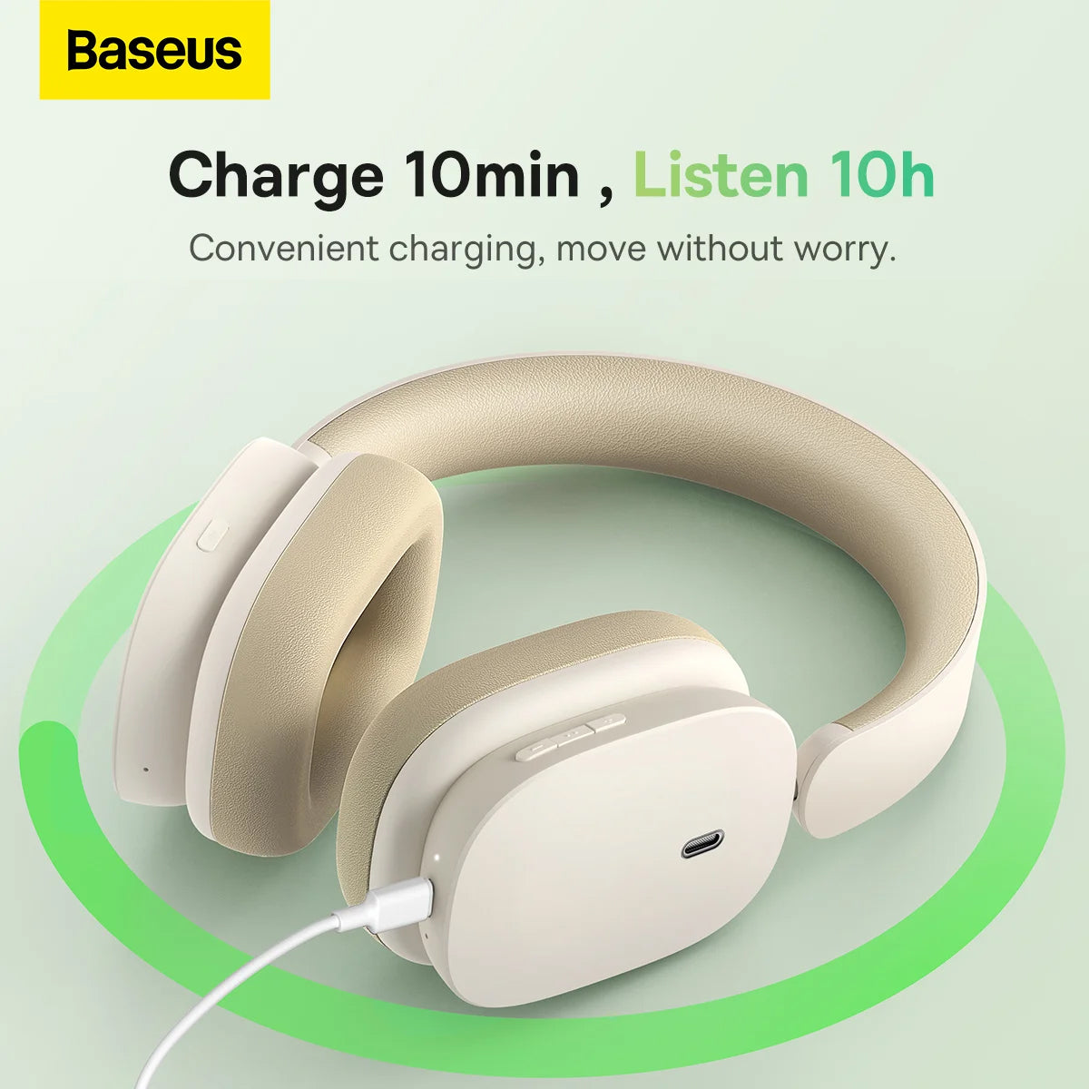 Baseus Bowie H1 Bluetooth kihangosító, A2DP, ANC, krém NGTW230202
