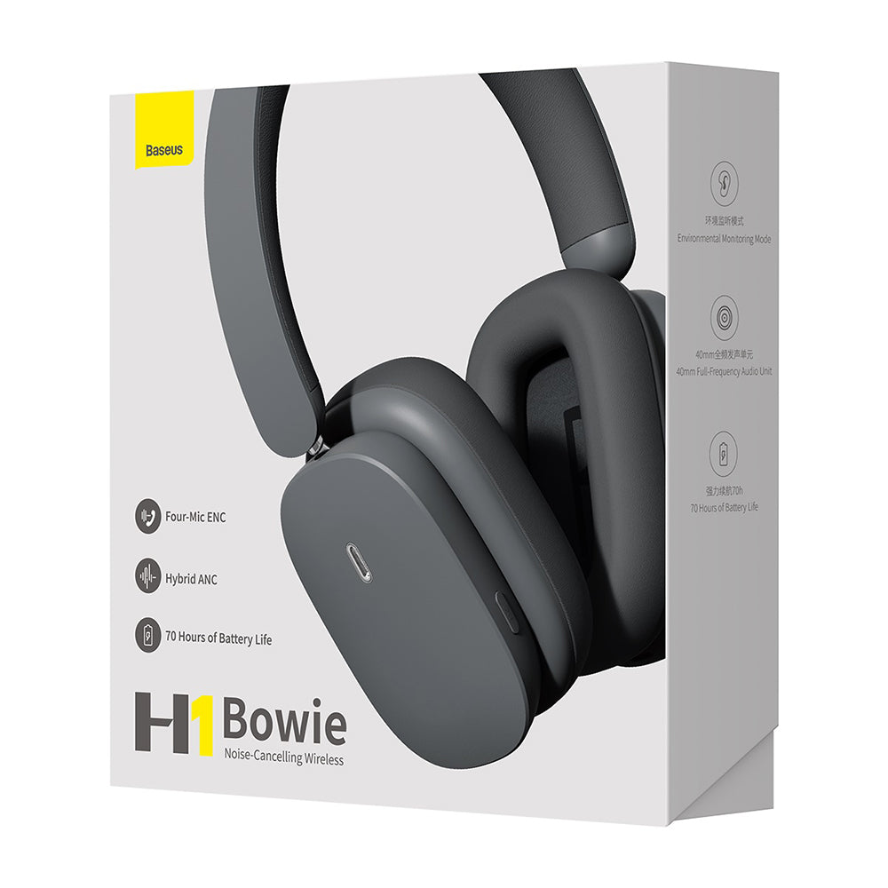 Baseus Bowie H1 Bluetooth kihangosító, A2DP, ANC, Szürke NGTW230213