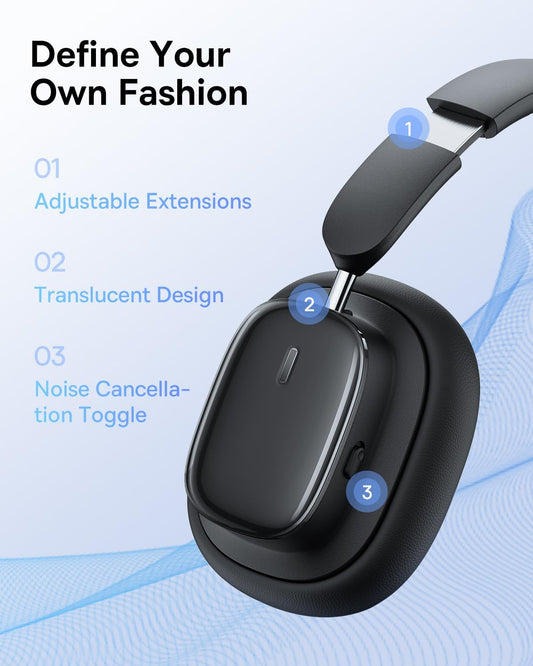 Bluetooth Handsfree Baseus H1i, A2DP, ANC, Fekete A00050402113-00