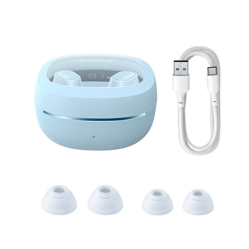 Handsfree Bluetooth Baseus WM02+, TWS, Kék NGTW370303