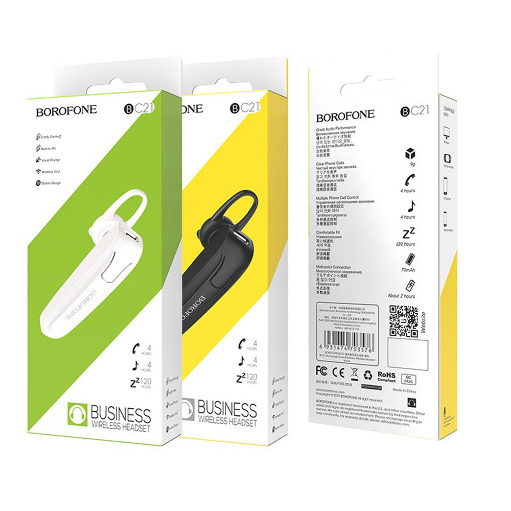 Kihangosító Bluetooth headset Encourage BC21, MultiPoint, A2DP, Fekete