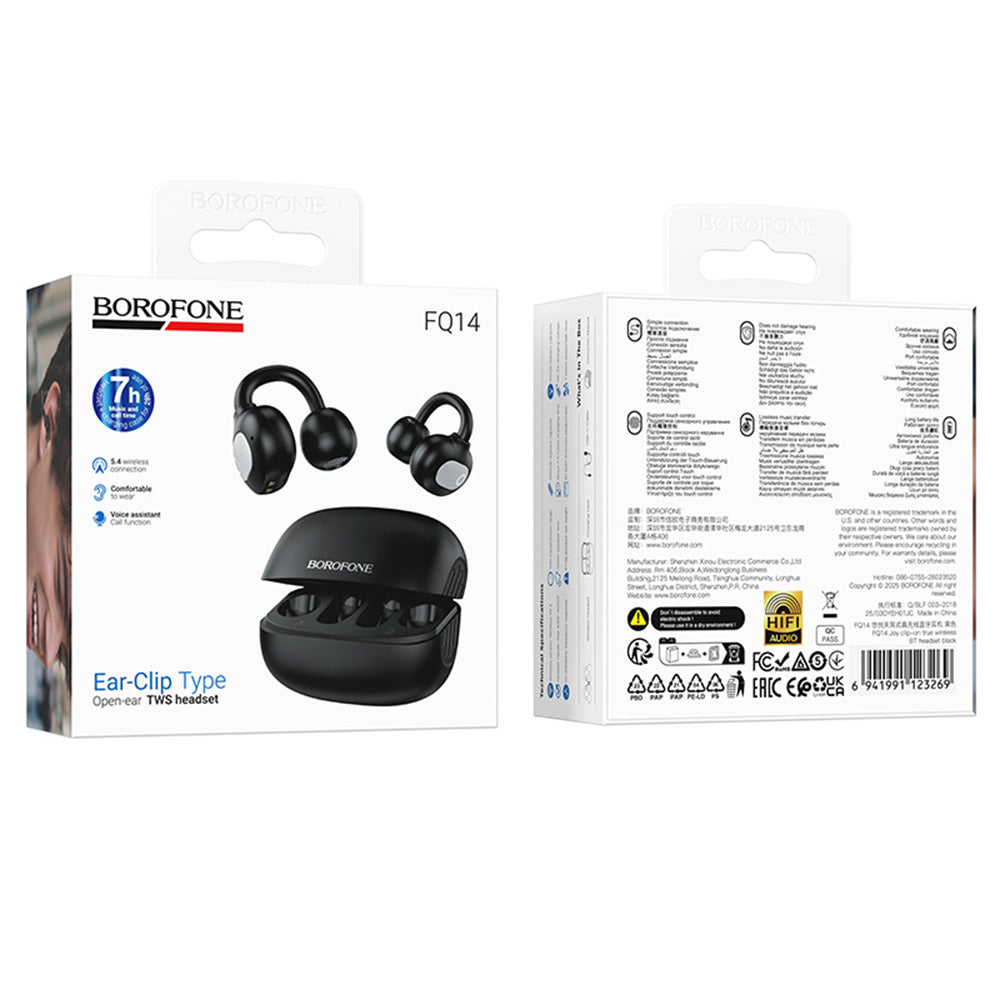 Handsfree Bluetooth Borofone FQ14 Joy, TWS, Fekete