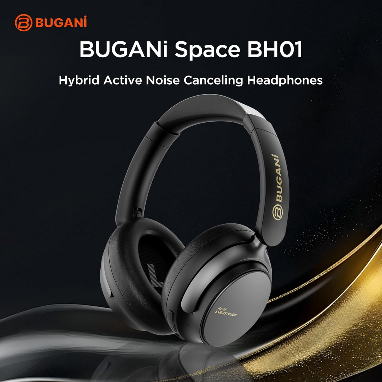 Bluetooth kihangosító Bugani Space BH01, MultiPoint, A2DP, ANC, Fekete