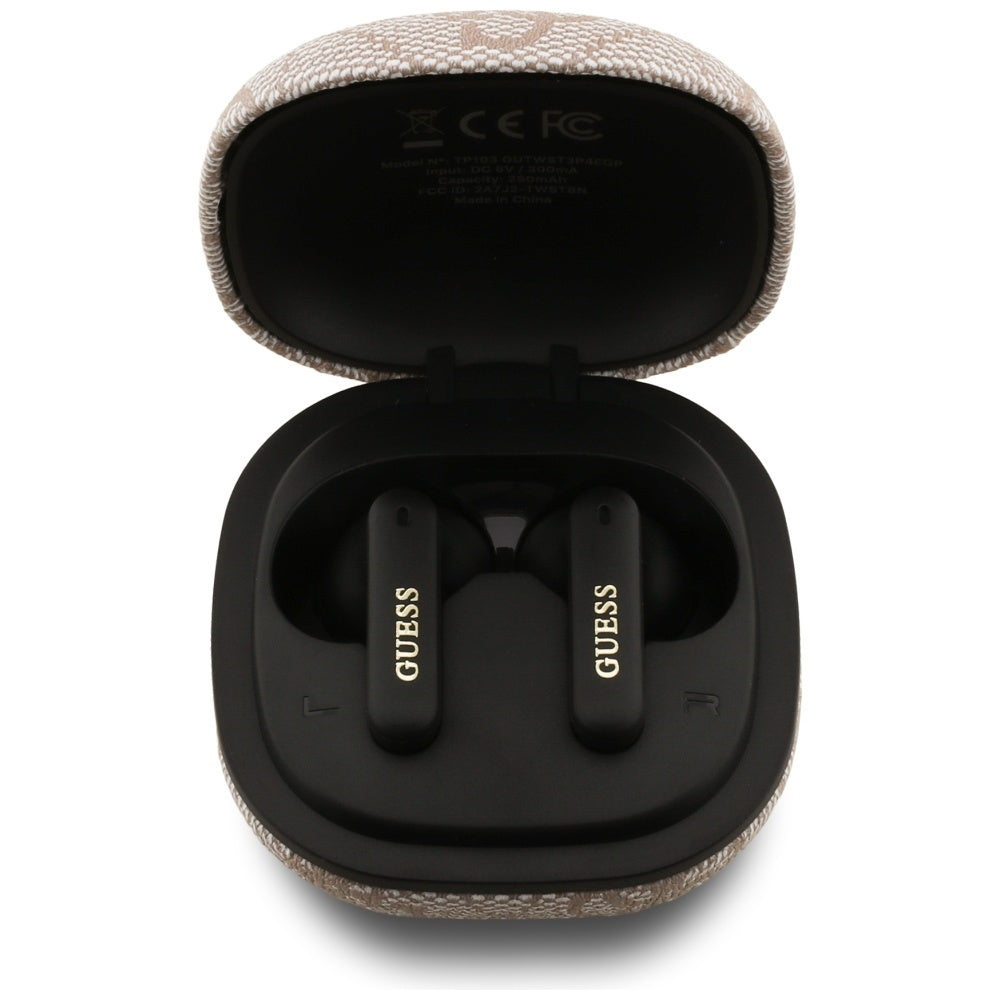 Handsfree Bluetooth Guess 4G Classic Metal Logo, TWS, Rózsaszín