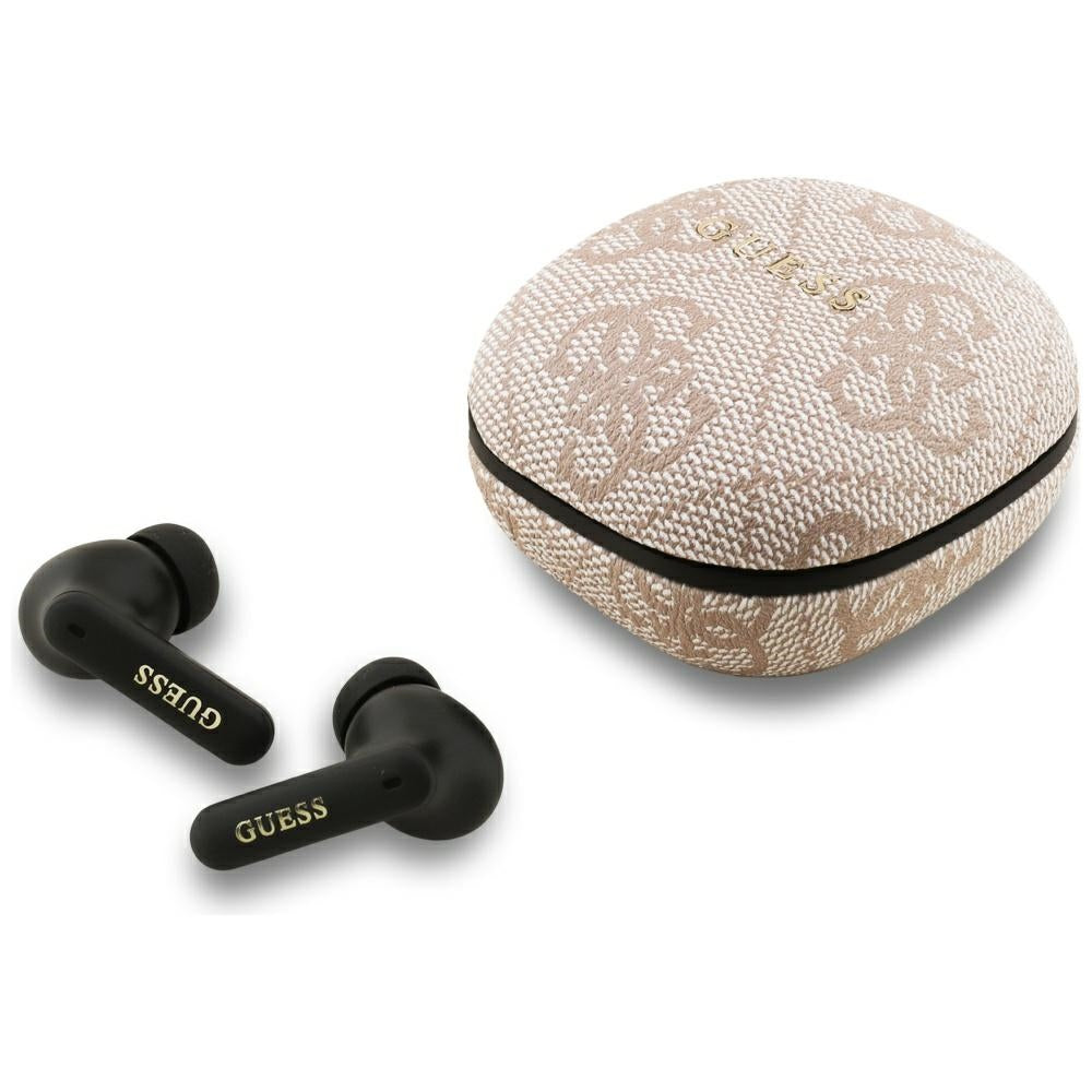 Handsfree Bluetooth Guess 4G Classic Metal Logo, TWS, Rózsaszín
