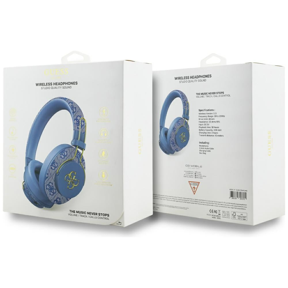 Handsfree Bluetooth Guess 4G Metal Logo, A2DP, Kék