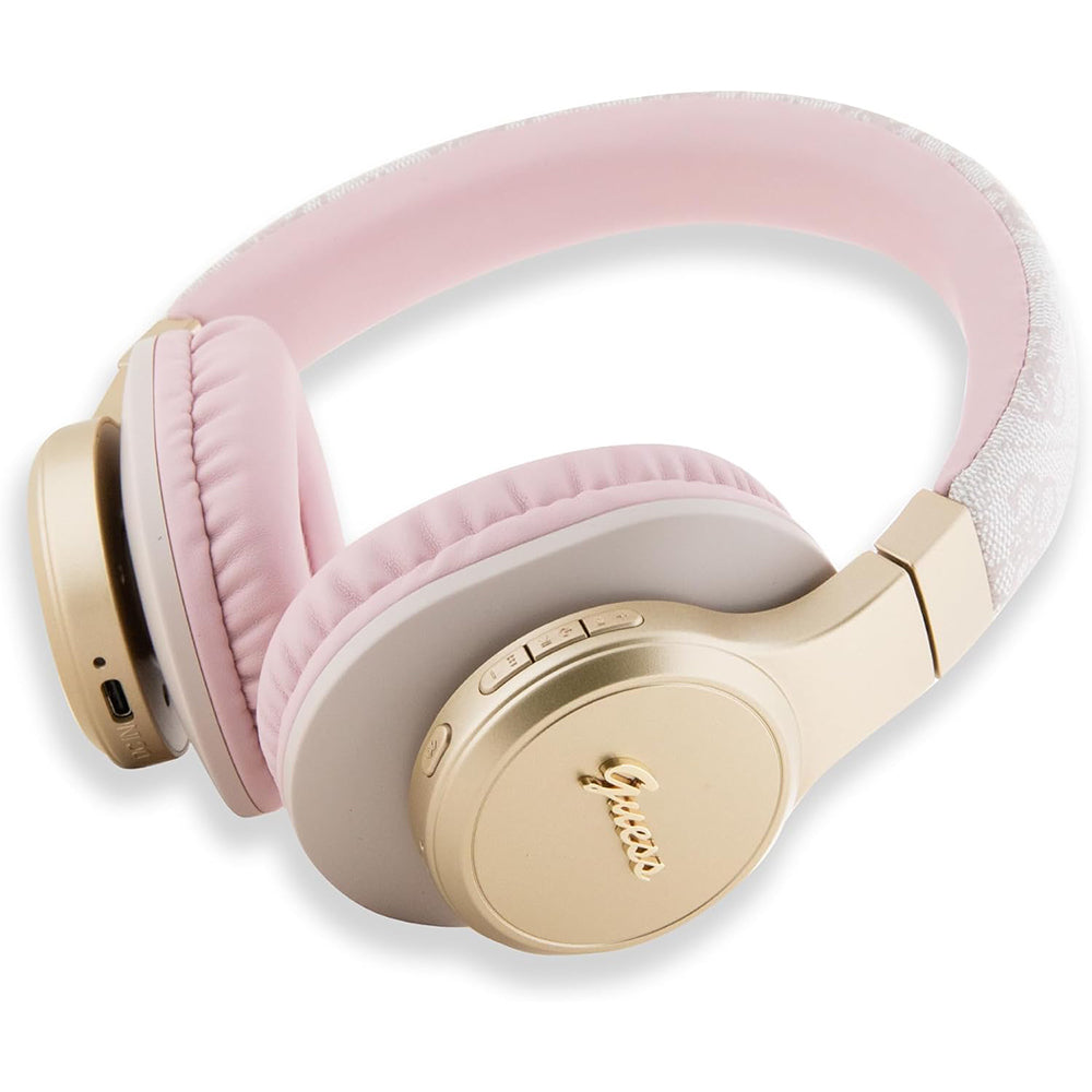 Handsfree Bluetooth Guess 4G Tone on Tone Script Logo, A2DP, Rózsaszín