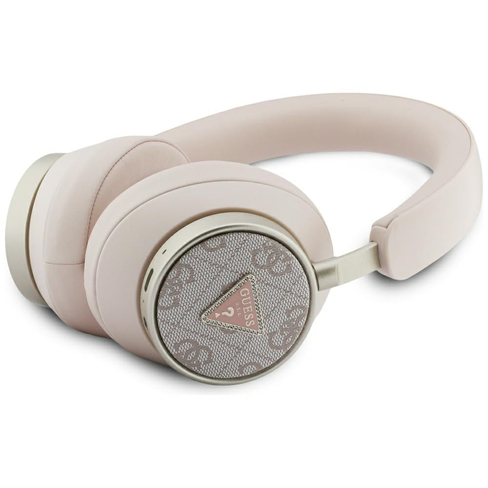 Handsfree Bluetooth Guess 4G Gold Triangle Logo, A2DP, Rózsaszín