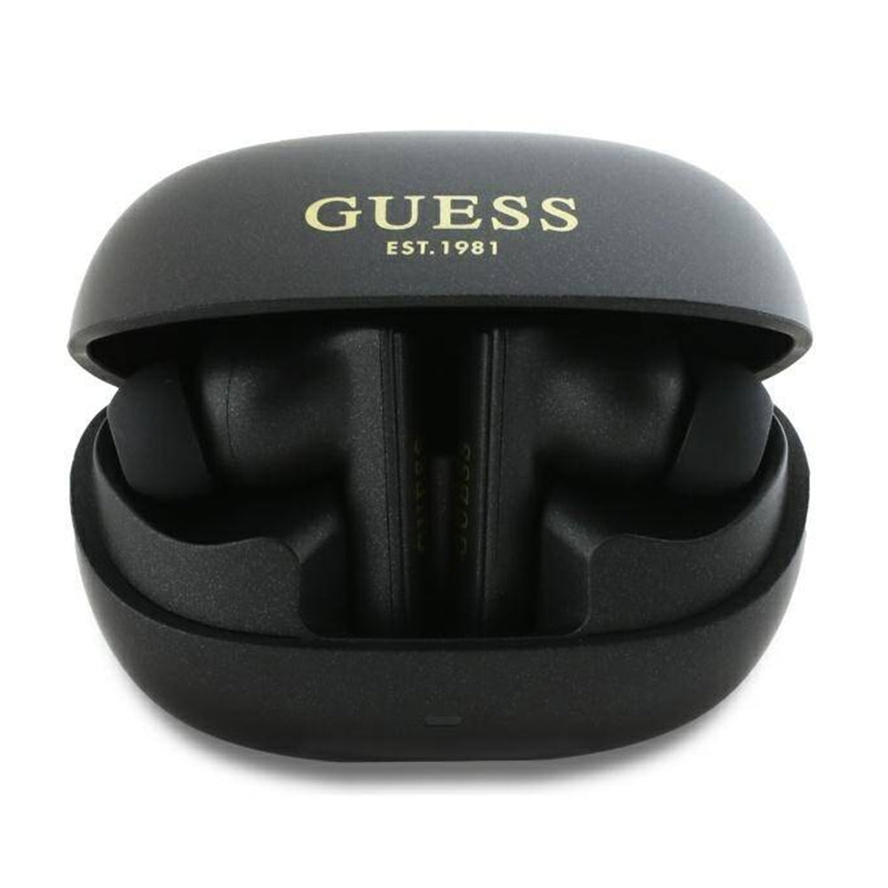 Handsfree Bluetooth Guess Capsule Printed Logo, TWS, ANC, Fekete