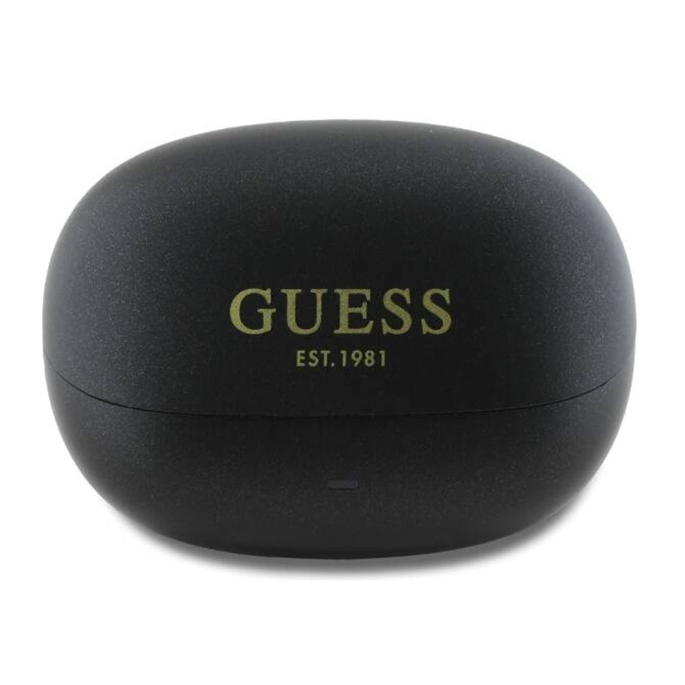 Handsfree Bluetooth Guess Capsule Printed Logo, TWS, ANC, Fekete